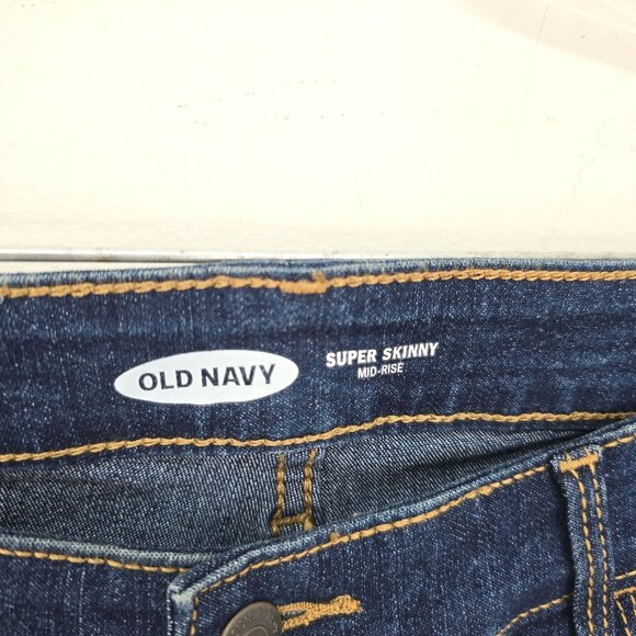 NWT Old Navy Mid Rise Super Skiny Dark Wash Denim Jeans - Picture 5 of 6